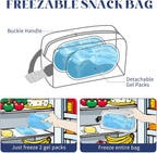Cerbonny small lunch bag Freezable Lunch Bag for Work School Travel,Leak-proof Small Lunch Bag,Small Insulated Bag For Kids 3+/Adults,Freezer Lunch Bags,Freezable Snack Bag,Navy Blue（Larger size）