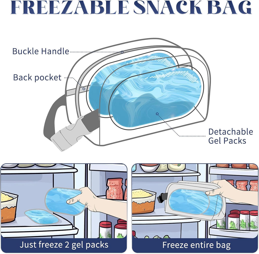 Cerbonny Small Cooler Bag Freezable Lunch Bag for Work School Travel, Leak-proof, Insulated, Freezable Snack Bag, Mini Lunch Bag, 2.5L, Crushed Flower