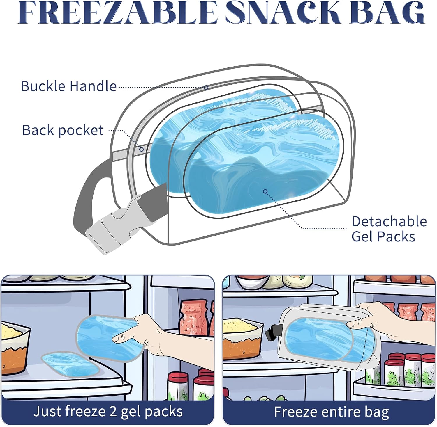 Cerbonny Small Cooler Bag Freezable Lunch Bag for Work School Travel, Leak-proof, Insulated, Freezable Snack Bag, Mini Lunch Bag, 2.5L, Crushed Flower