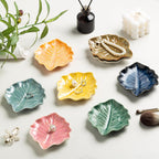 Reactive Glaze Leaf Ring Dish, Trinket Tray with Gift Box | Natural glaze variations make each piece unique, while the petite dish keeps rings, earrings, keys, and keepsakes visible