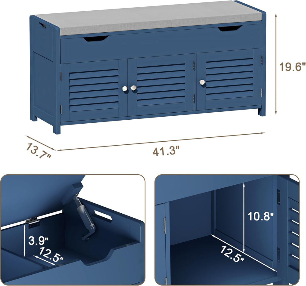 ChooChoo 41.3" Shoe Storage Bench with Lift Top Storage, Entryway Bench ...