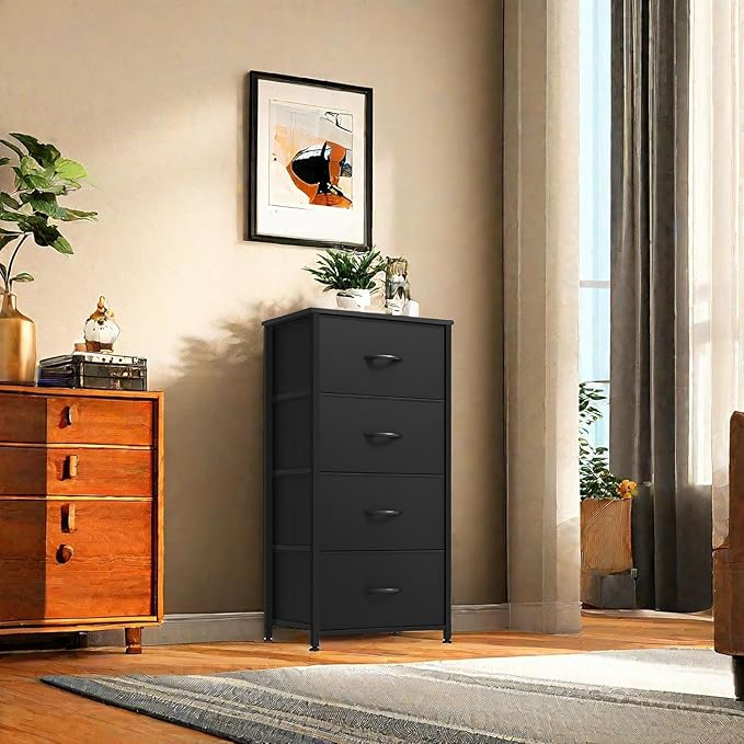 DWVO Storage Tower with 4 Drawers - Fabric Dresser, Organizer Unit, Living Ro...