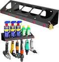 UNITEDPOWER Pneumatic Tool Holder Lockable/Aerosol Rack Combo, Wall Mounted Spray Can Bottle Holder, Air tool organizer, for Garage and Workspace, 5 Cans and 6 slots