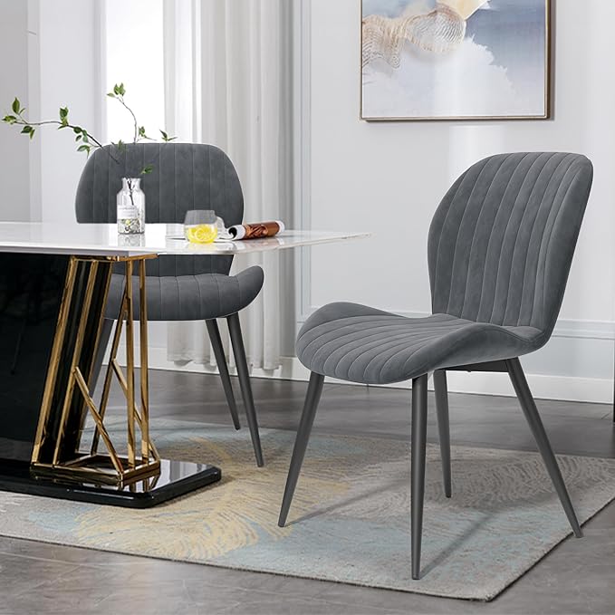 Dining Chairs Set of 2 Modern Velvet Dining Room Chairs Upholstered Dining Ch...