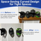 2-Pack Wall-Mounted Multi-Purpose Helmet Storage Display Rack - Durable Metal Hanger Hook for Equestrian, Motorcycle, Baseball, Hockey, Rugby & Electronic Helmets | Heavy-Duty Construction with Screws