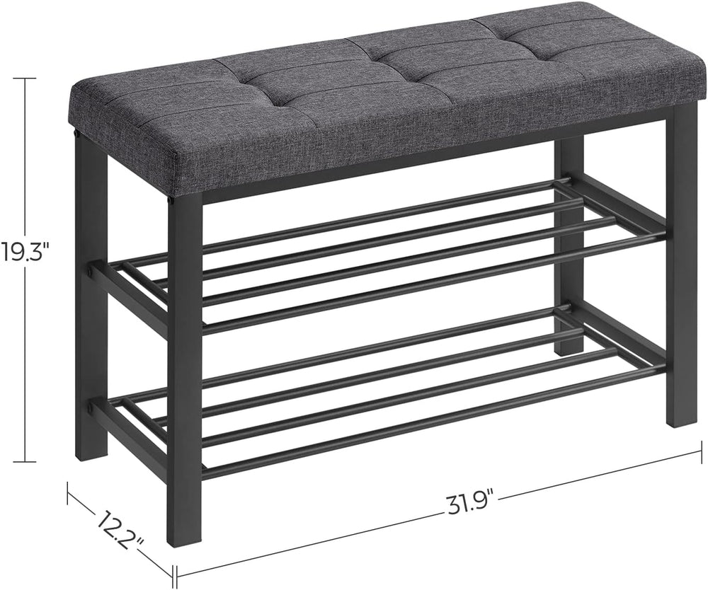 SONGMICS Shoe Bench, Storage Bench, Entryway Bench with Cushion, Shoe Shelf w...