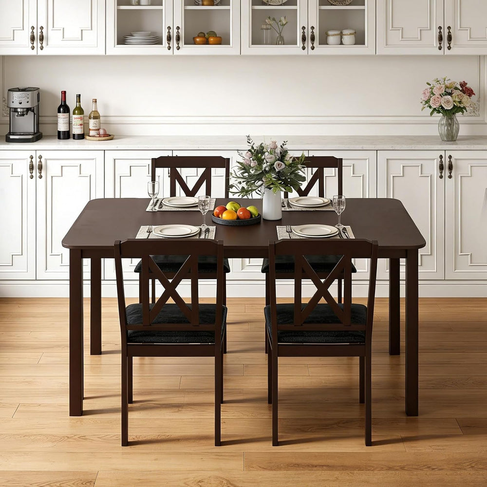 Giantex 5-Piece Dining Table Set for 4, 47" Rectangular Kitchen Table &a...