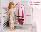 Kimbora Clear Dance Costume Garment Bag for Dancers 3 Zippered Pockets Kids Embroiderable Competitions Bags, Clothes Cover for Girls Dress(3 Packs)