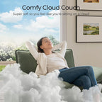 LINSY HOME Cloud Sofa Accent Chair with Ottoman Chaise Lounge Chair Indoor, Corduroy Couch Sofa Chair for Living Room Apartment Bedroom Office, Green
