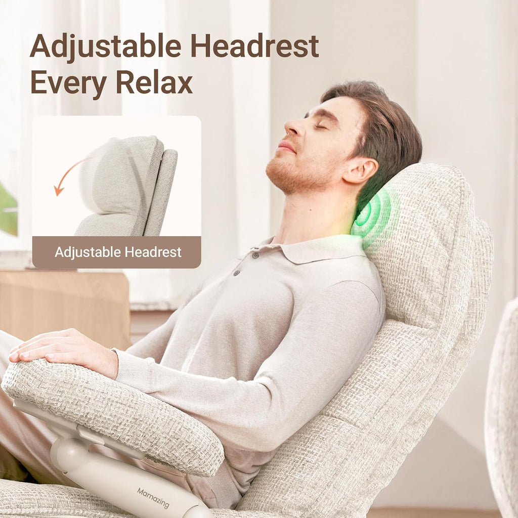 MAMAZING Lullacloud Swivel Rocker Recliner Chair for Adults with Adjustable Armrests & Headrest, Glider Rocking Chair Indoor with Removable Cover, Reading Chair for Living Room Bedroom