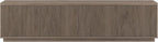 Henn&Hart Fluted TV Stand for TVs up to 85" with 2 Concealed Ribbed Storage Cabinets and Adjustable Shelves for Living Room, Family Room, or Office, Weathered Gray