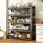 Garage Storage Shelves,5 Tier Shelving Unit, 40 inch Wide, 18” Deep, 78” Tall Organizer Metal Shelf for Basement/Laundry/Pantry Heavy Duty, Adjustable,Easy to Install (5Tier-47"Wx18"Dx78"H with Fence)