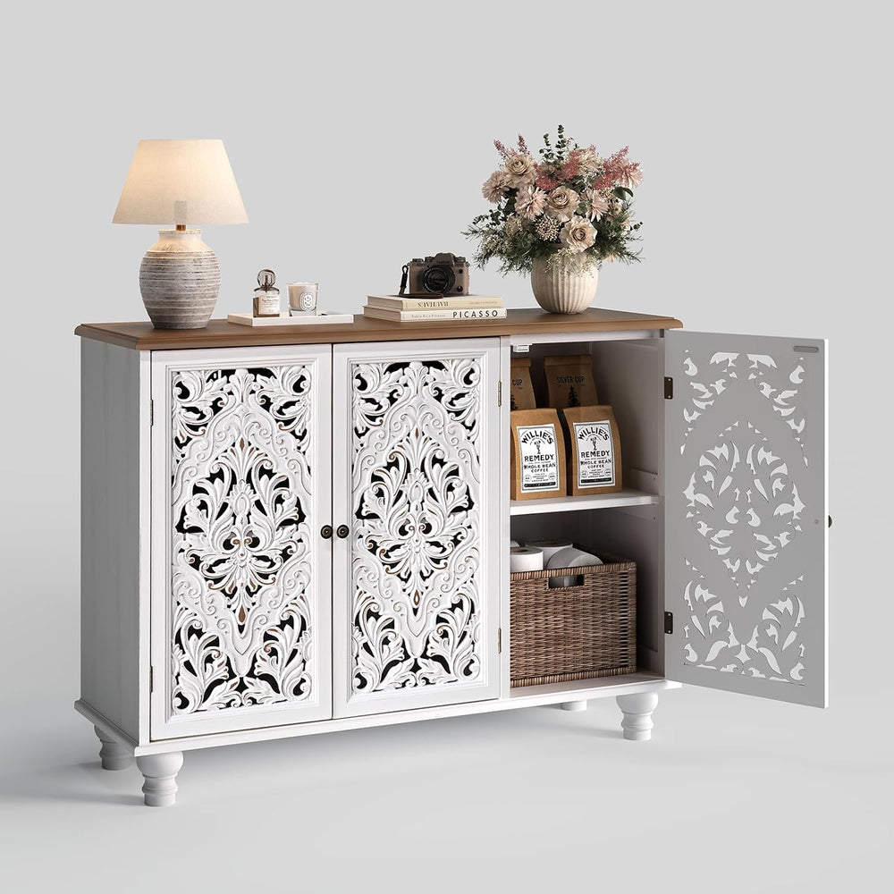 Jiansu furni Sideboard Buffet Cabinet with Storage,Accent Cabinet with 3 Door...