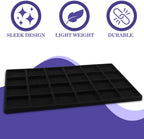 Novel Box 5 Pack 24-Slot Black Liner Jewelry Storage Tray Inserts 14.75x8.25x1 Inches - Jewelry Organizer Pad for Drawers & Store Displays - Jewelry Display Pads for Rings Earrings & Pendants