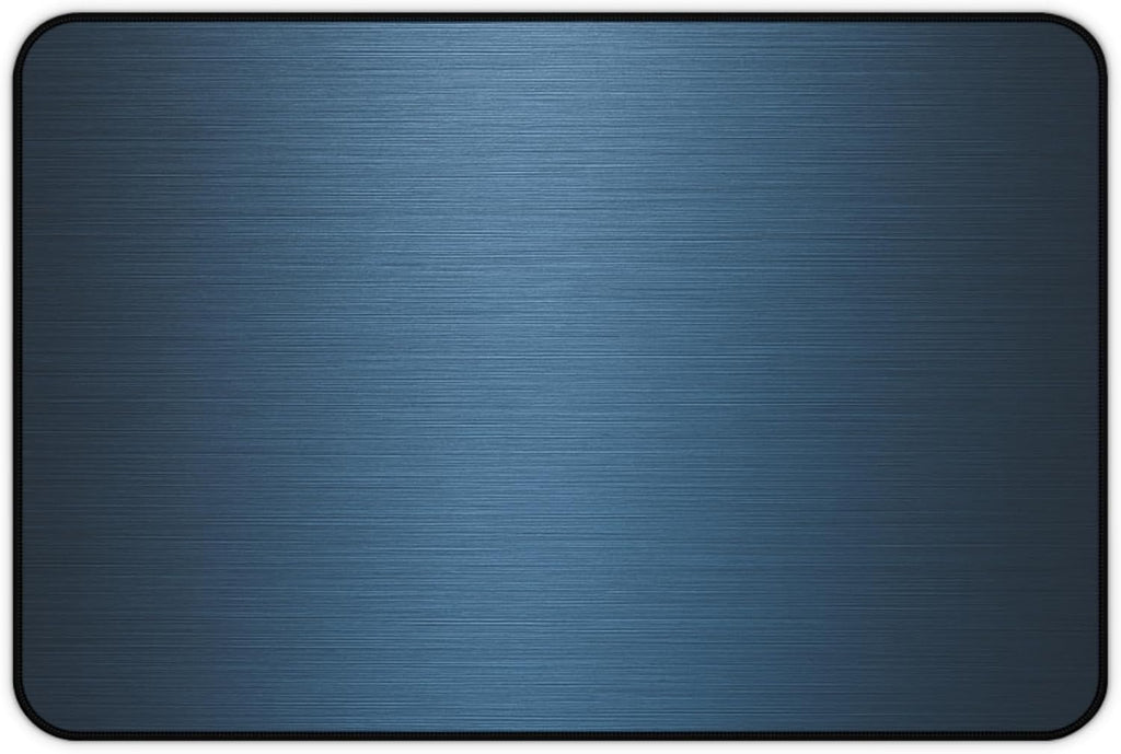 Brushed Metal Texture Desk Mat - Extended Mouse Pad & Desk Pad, Neoprene Surface, Non-Slip Rubber Base, Stitched Edges, Desk Protector for Keyboard & Mouse, Sizes 12x18/12x22/16x32 (Blue, 12x18)