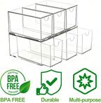 2 Pack Stackable Tea Bag Storage Organizer Drawers – Clear Acrylic Tea Bag Holder for Cabinet, Drawer, Pantry, Countertop – Kitchen Tea Storage Container