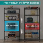 SINGAYE Garage Heavy Duty Shelving Unit Kitchen Pantry Close Home Organizers and Storage Bathroom Shelf Laundry Room Organization Industrial Book Metal Wire Adjustable Shelves