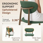 Dining Chairs Set of 2, Curved Back Kitchen Room Chairs with Metal Legs and Anti Slip Pads, Upholstered Dining Chair for Home and Restaurant, Green