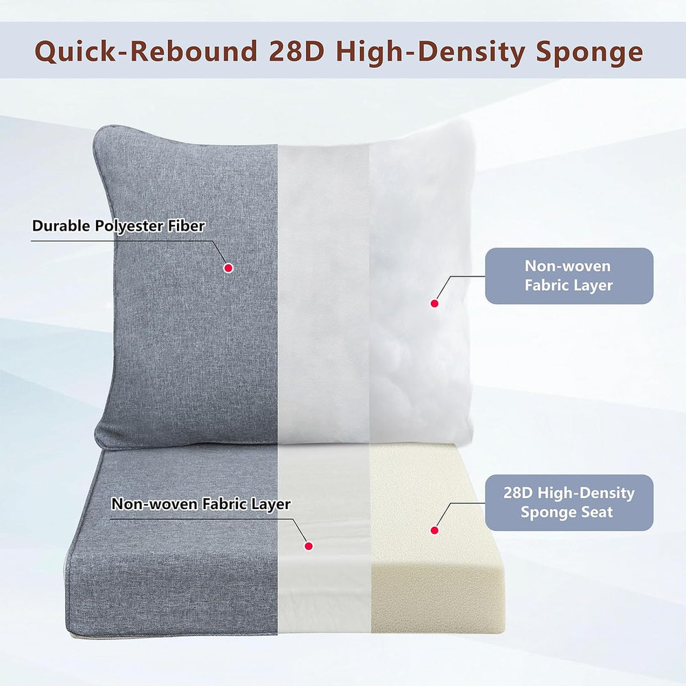 ATR ART TO REAL Outdoor Chair Cushions, 24 X 24 Inch Outdoor Seat Cushions Wa...
