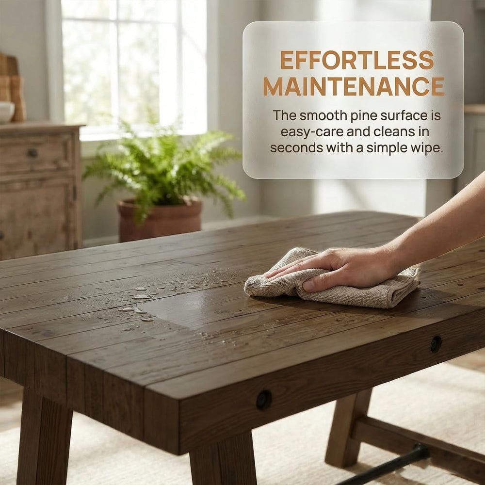 Rustic Farmhouse Dinning Table, Reclaimed Solid Wood Kitchen & Dining Roo...