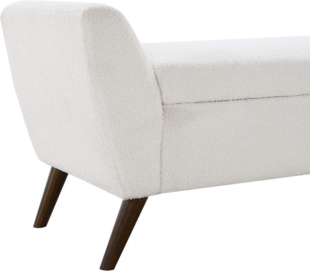 GDFStudio 60" Storage Bench with Seat & Hidden Storage, Teddy Fabric...