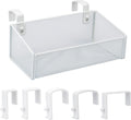 Bedside Caddy Hanging Storage Basket Beside Shelf Metal Organizer for Collage Dorm Bunk Bed,Hospital Bed,Baby Bed - Bedroom Essentials for Magazine,Remote Control,Phone,Drinks (White)