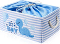 Nursery Storage Dinosaur Baby Storage Basket for Baby Shower Dinosaur Basket with Drawstring Closure 15.75 x 11.81 x 8.27 Inches Collapsible Gift Bin for Diaper Toy Nursery Room