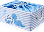 Nursery Storage Dinosaur Baby Storage Basket for Baby Shower Dinosaur Basket with Drawstring Closure 15.75 x 11.81 x 8.27 Inches Collapsible Gift Bin for Diaper Toy Nursery Room