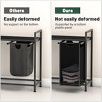 Laundry Hamper, Laundry Sorter with 3 Pull-Out Removable Oxford Fabric Bags Cloth Laundry Basket 3 x 10 Gallons (Charcoal Black)