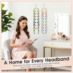 3 PCS Headband Holder Organizer for Girl，headband storage，Hanging Hairband Storage for Women，Headband organizer，White Hair Hoop Display Hair Accessories Organizer Bedroom College Dorm Decor ﻿