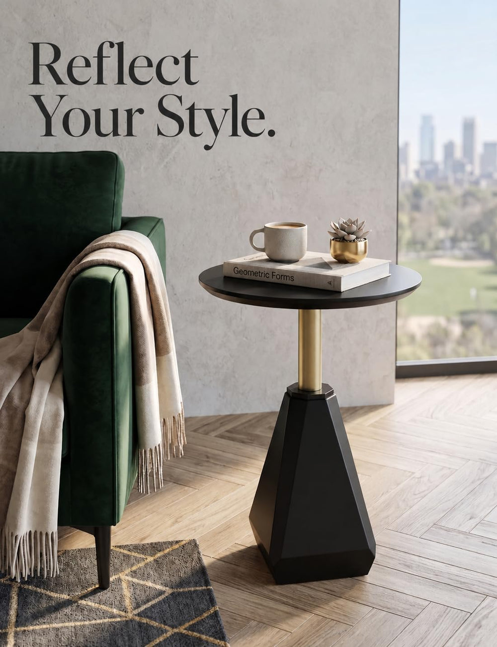 Round Wood Side Table, Coffee Nightstand Cocktail Drink Modern Accent Circle ...
