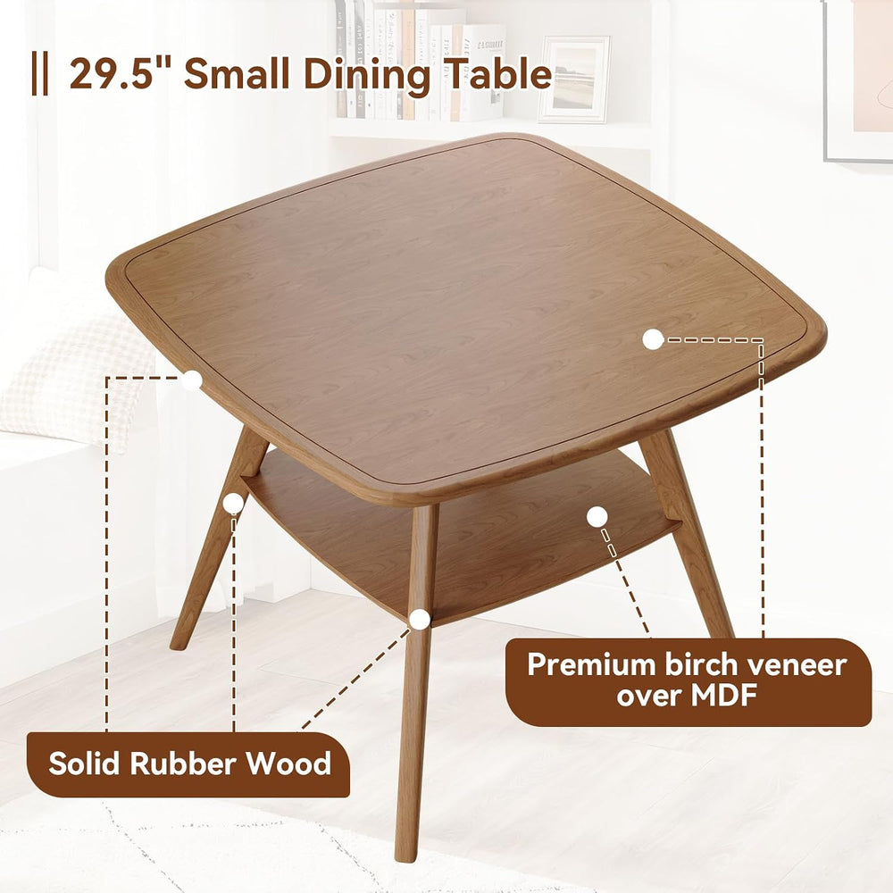 29.5" Square Dining Table for Small Spaces-Solid Wood Frame with Scratch...