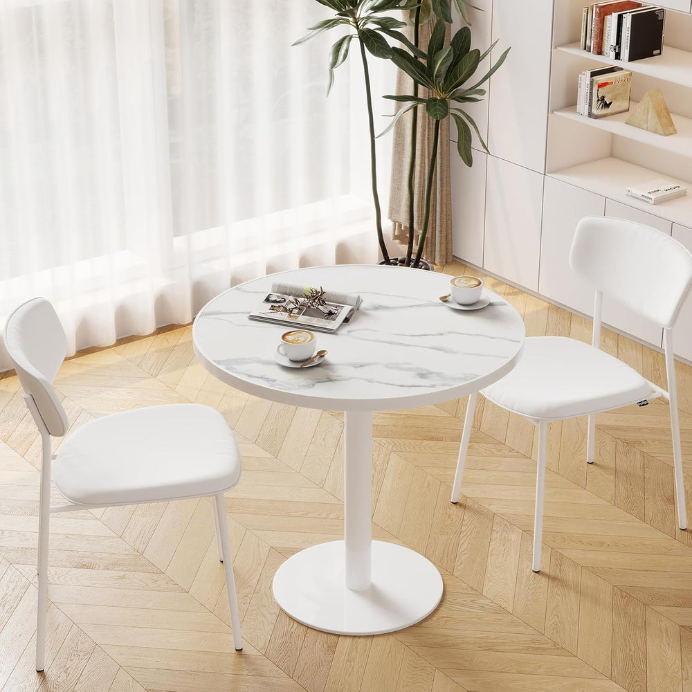31.5'' Tulip Table, Round Pedestal Dining Table with Sintered Stone T...