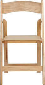 Flash Furniture Hercules Series Beechwood Folding Event Chairs with Padded Seats, Modern Wooden Folding Banquet Chairs, Set of 4, Natural