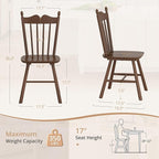 LUE BONA Wooden Dining Chairs Set of 2, Windsor Dining Chair with Thickened Backrest, Morden and Mid Century Kitchen Chairs for Dining Room Farmhouse, Weight Capacity 350 lbs