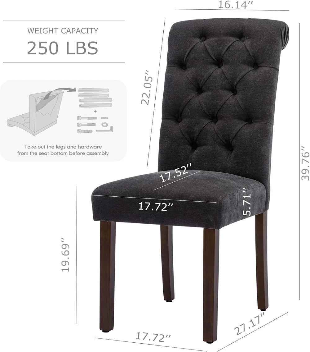 COLAMY Button Tufted Dining Chairs Set of 2, Accent Parsons Diner Upholstered...