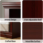 70" Tall Mahogany Bookcase, 5 Tiers Narrow Bookshelf for Living Room | 15" Wide Book shelf, Book Case for Hallway Kitchen Home Office Bathroom, Open Storage Organizer with Adjustable Shelf