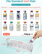 Leng Ke Insulin Refrigerator Storage Caddy - 10ml Peptide Vial Protective Holder for Fridge Wall, Compatible with U-100 Vials 24mm (0.94 Inches) Diameter (1pcs)