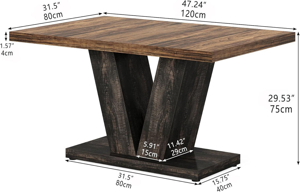 Oigavfd 47 Inch Dining Table, Rectangular Kitchen Table for 4 with Heavy Duty...