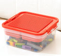 Toys Storage Organizer Bins for Lego, Building Blocks Storage with Building Baseplate Lid, Storage Containers for Building Brick Storage Plastic Stackable Organizer Bin Toy Chest