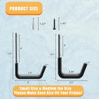 Heavy Duty Utility Hook System - Wall Mounted Garage Hooks for Bikes, Ladders, Tools & More - Black
