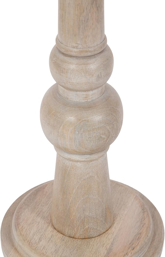 Kate and Laurel Wegner Coastal Wooden Round Drink Table, 8 x 23, Whitewash, E...