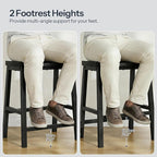 HOOBRO Bar Stools Set of 4, Counter Height Bar Stools, 23.6'' Bar Chairs, Saddle Stools with Footrests, Industrial Barstools for Dining Room, Kitchen, Bar, Black BB02MDP401