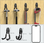 3-H Heavy Duty Garage Hooks 10 Pack, Garage Wall Hooks with Extra Welding Spots,Wall Mount Storage Organizer for Hanging Garden Lawn Tools, Chair, Shovel, Blower (Black)