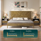 Bme Vivian 14 Inch Deluxe Bed Frame with Headboard, Rustic & Scandinavian Style with Solid Acacia Wood, No Box Spring Needed, 12 Strong Wood Slat Support, Easy Assembly, King, Rustic Seadrift
