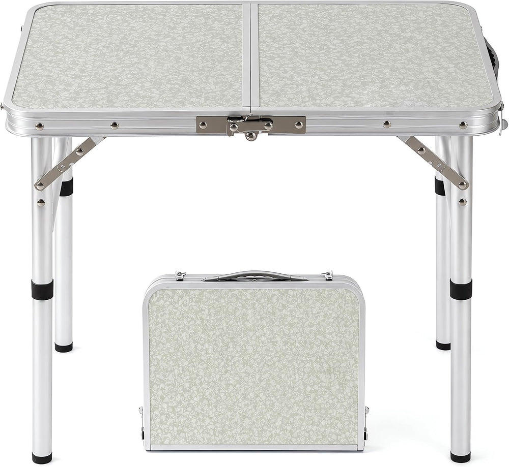 Folding Camp Table Small, 24"Lx 16"W Adjustable Height Small Foldin...