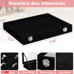 Ring Organizer for Jewelry, Ring Holder Box with Clear Lid, Dustproof Velvet Rings Display Tray Storage Case, 100 Slot Glass Top Jewelry Tray Drawer Insert for Multiple Rings Studs Earring (Black)