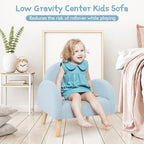 INFANS Kids Sofa, Toddler Armchair with Solid Wooden Frame Anti-Tipping Design Plush Fabric, Upholstered Children Chair for Kindergarten Playroom Preschool, Gift for Boys Girls, Toddler Couch