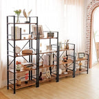 Crofy Rustic Bookshelf, 2 Tier Real Wood Bookshelf, Metal Book Shelf for Storage, Black Bookcase, 12.6" D x 23.62" W x 22.83" H