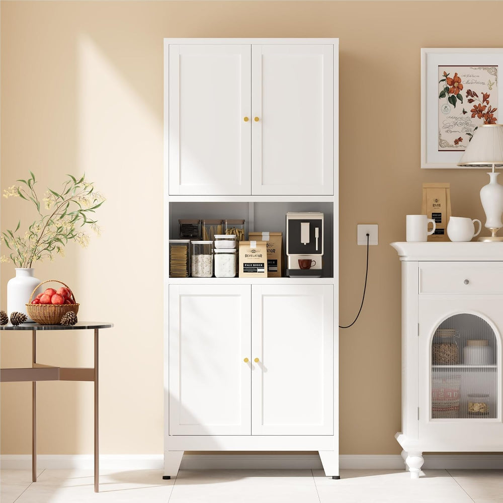 COFaR 69" Tall Modern Kitchen Pantry,Metal Storage Cabinet with Adjustab...